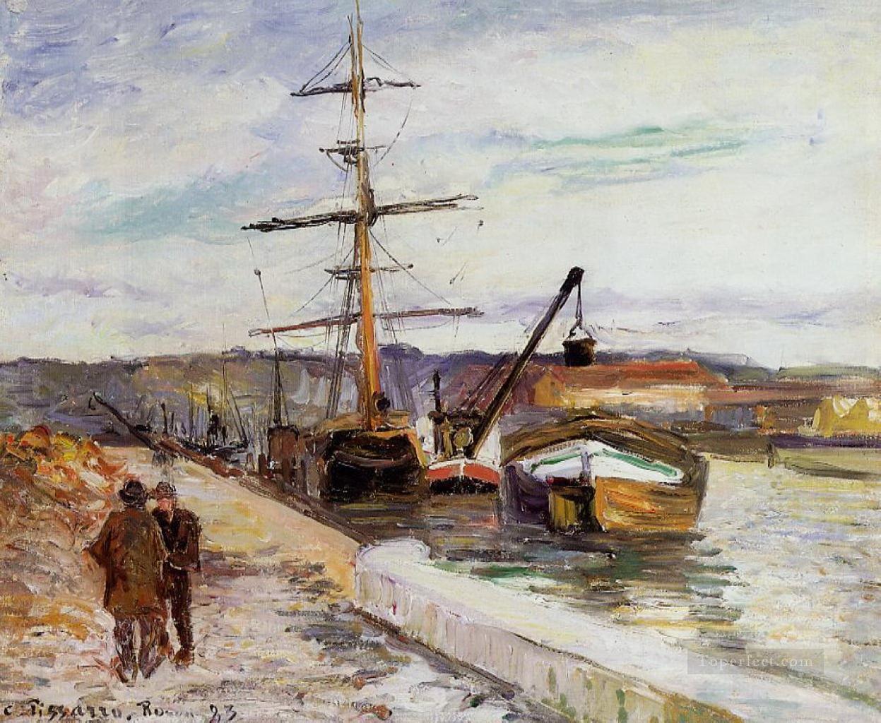 El puerto de Rouen 1883 Camille Pissarro Pintura al óleo